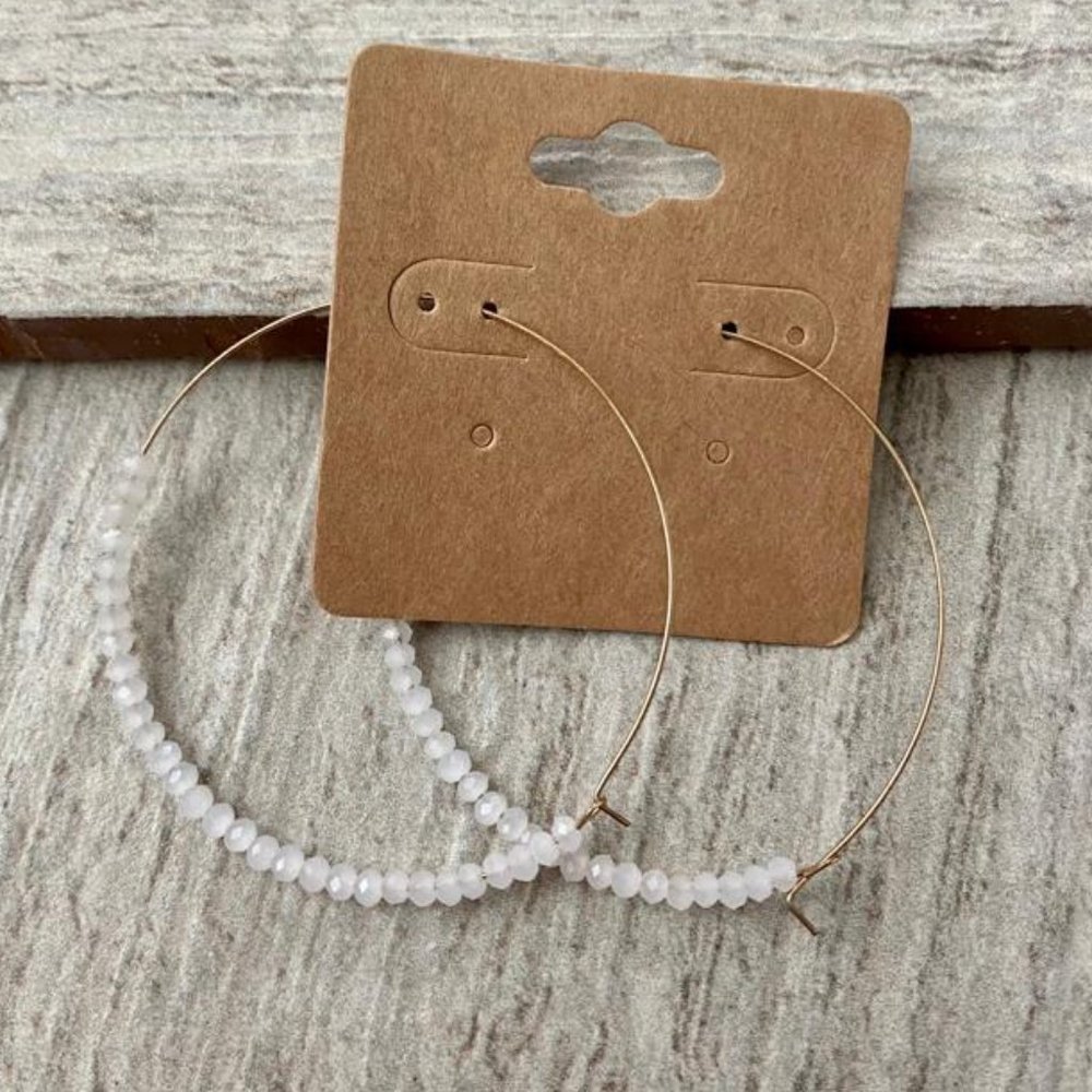 Half Beaded Hoop Earrings